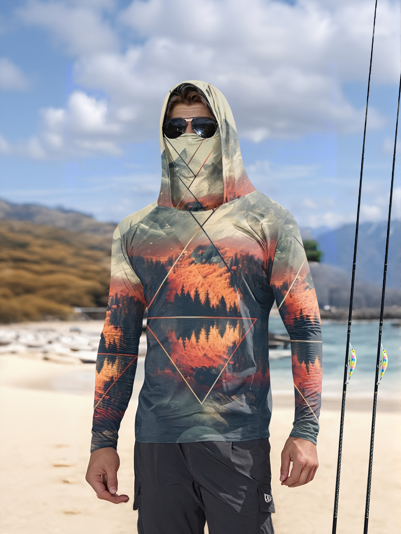 Summer Clothing Trend - Outdoor Men's Fishing Hoodie Built‑in Face