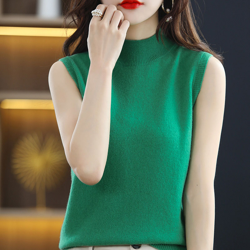 Summer Jumper Clothing - Women's Clothing Half high neck vest