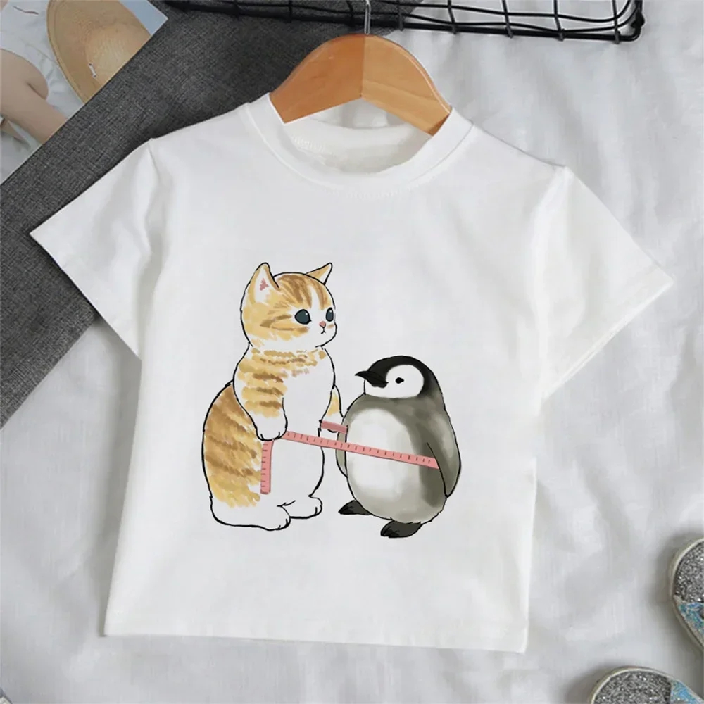 Summer Clothing Baby Girl - Children Clothes Girl Cartoon Cat T-Shirt
