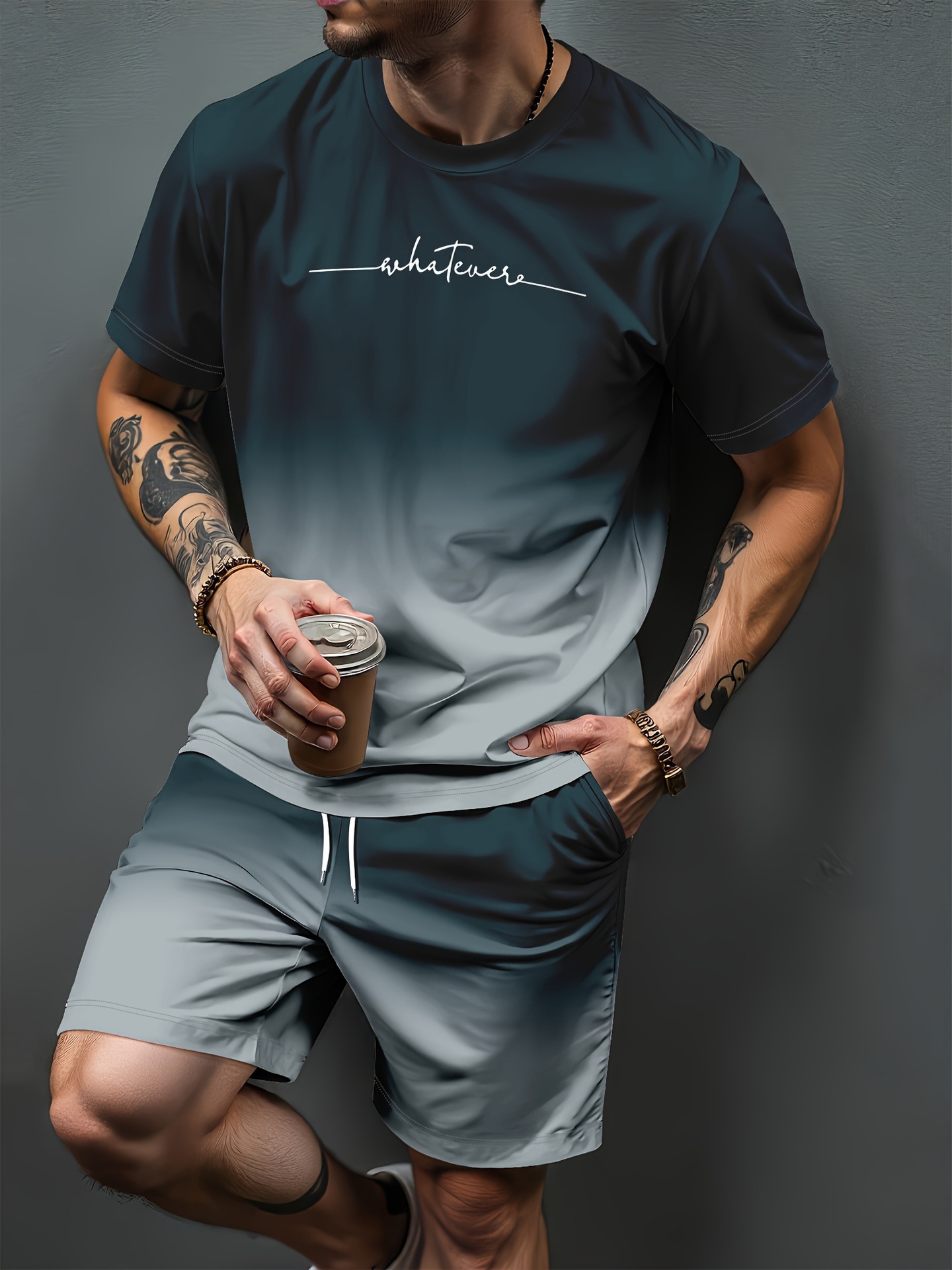 Gradient Letter Pattern 3D Pri - огляд і ціна Summer Alt Clothing