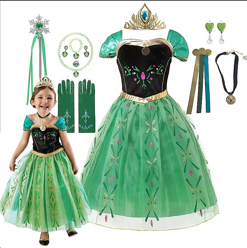 Anna Costume For Kids Girl Fan - огляд і ціна Summer Kids Clothing
