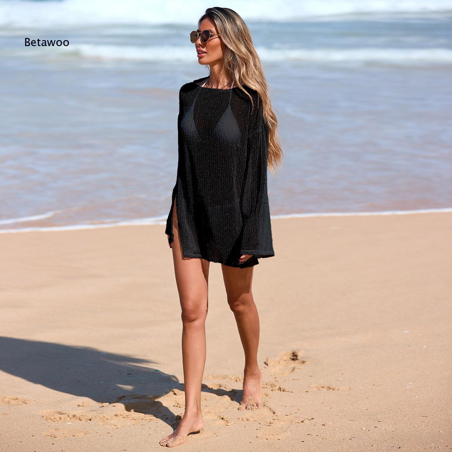Light Blue Sheer Mesh Swim Cov - огляд і ціна Swim Cover Up Mesh