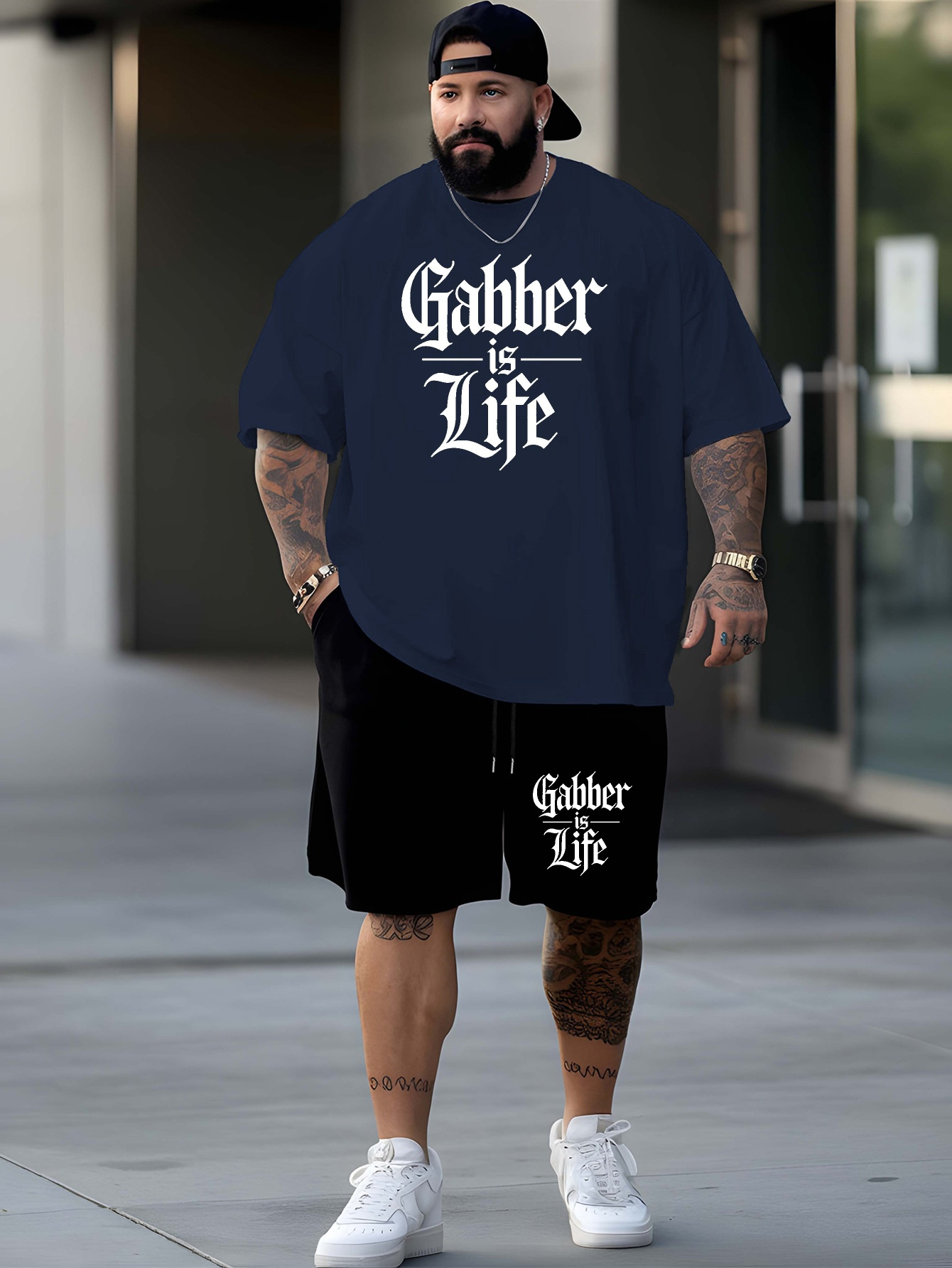 Plus Size Loose Men's Outfit C - огляд і ціна Summer Clothing Outfits