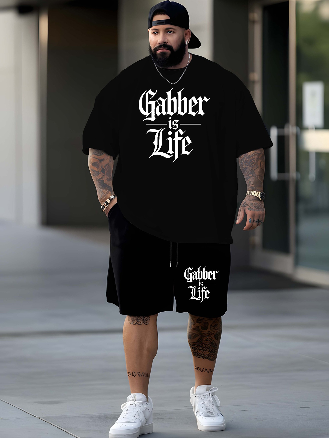 Plus Size Loose Men's Outfit C - огляд і ціна Summer Clothing Outfits