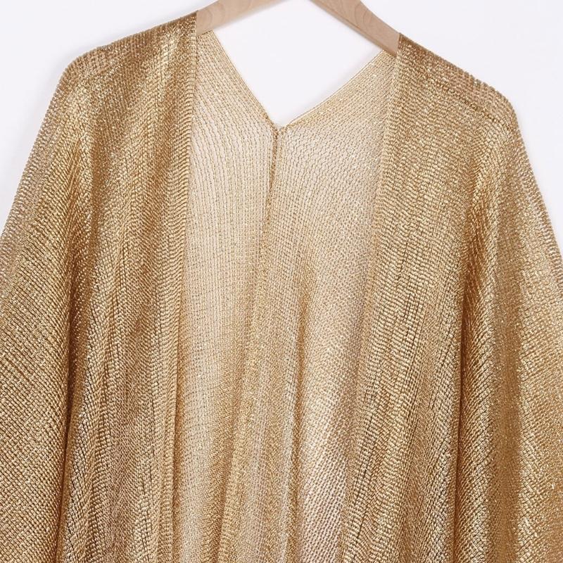 652F Metallic Kimono Beach Bik - огляд і ціна Swim Cover Up Mesh
