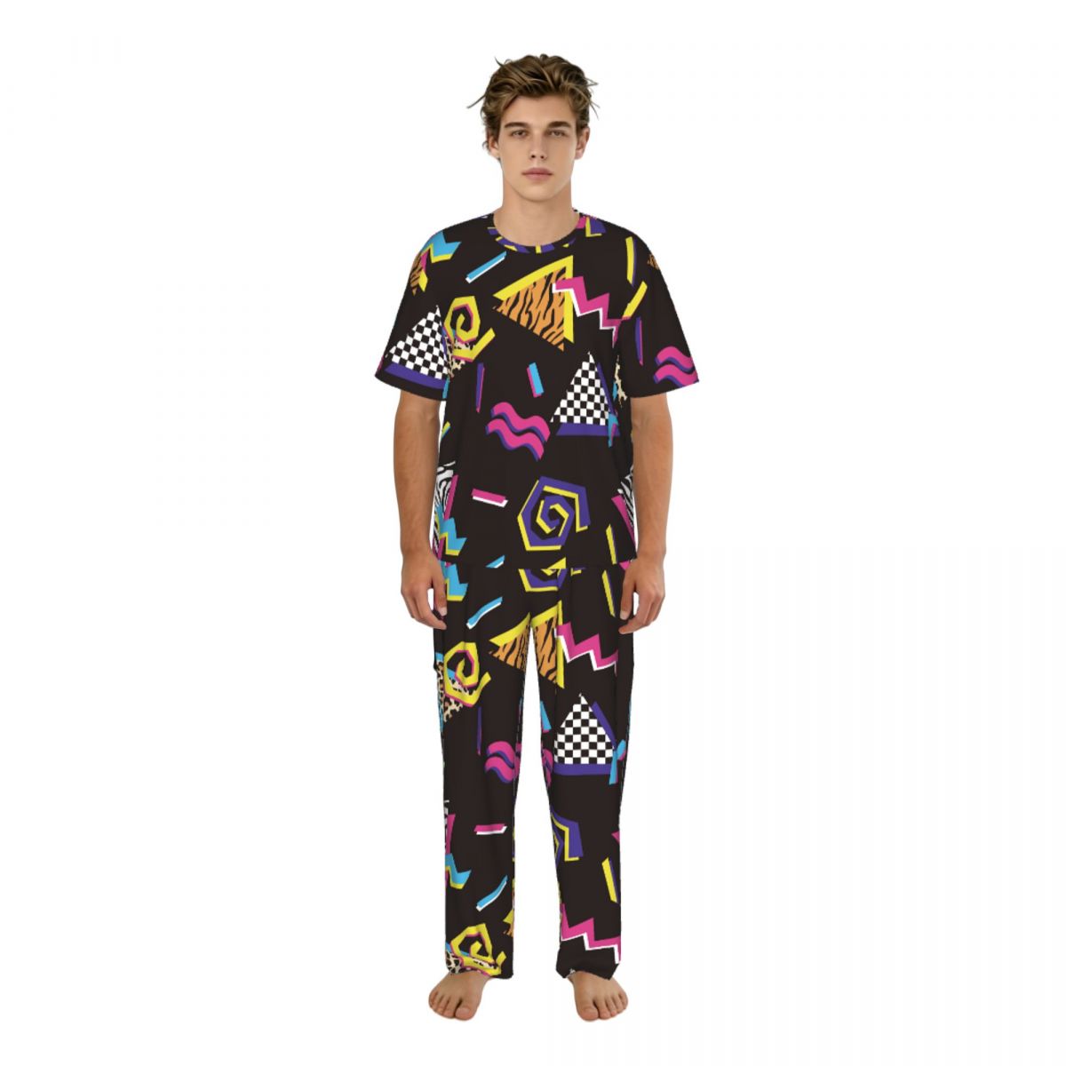 Men Pajamas Suit Short Sleeved - огляд і ціна Summer Clothing Styles Men