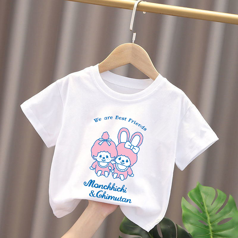 Monchhichi Kids T-shirts Anime - огляд і ціна Summer Kids Clothing