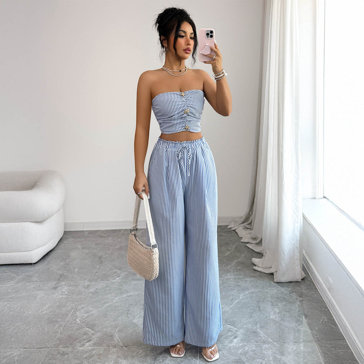 Elegant Design Striped Buttone - огляд і ціна Summer Clothing Italy