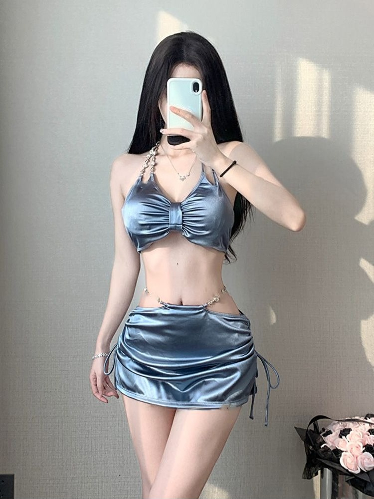 Women's Elegant Thin Strap Bik - огляд і ціна Bikini Set Push Up