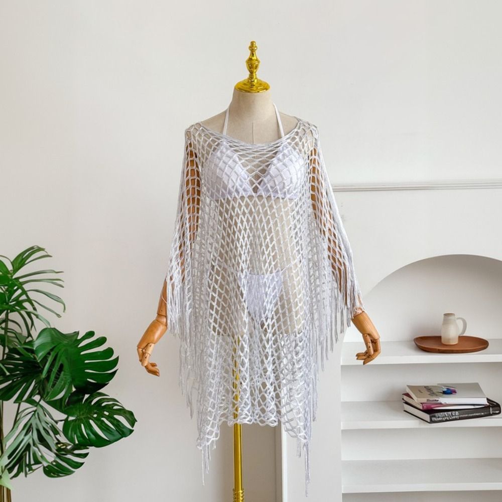 Solid Color Tassel Sunscreen C - огляд і ціна Swim Cover Up Mesh