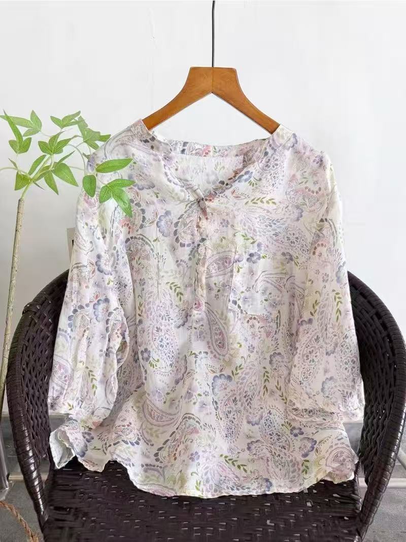 100% Ramie shirts for women su - огляд і ціна Japan Summer Clothing Women