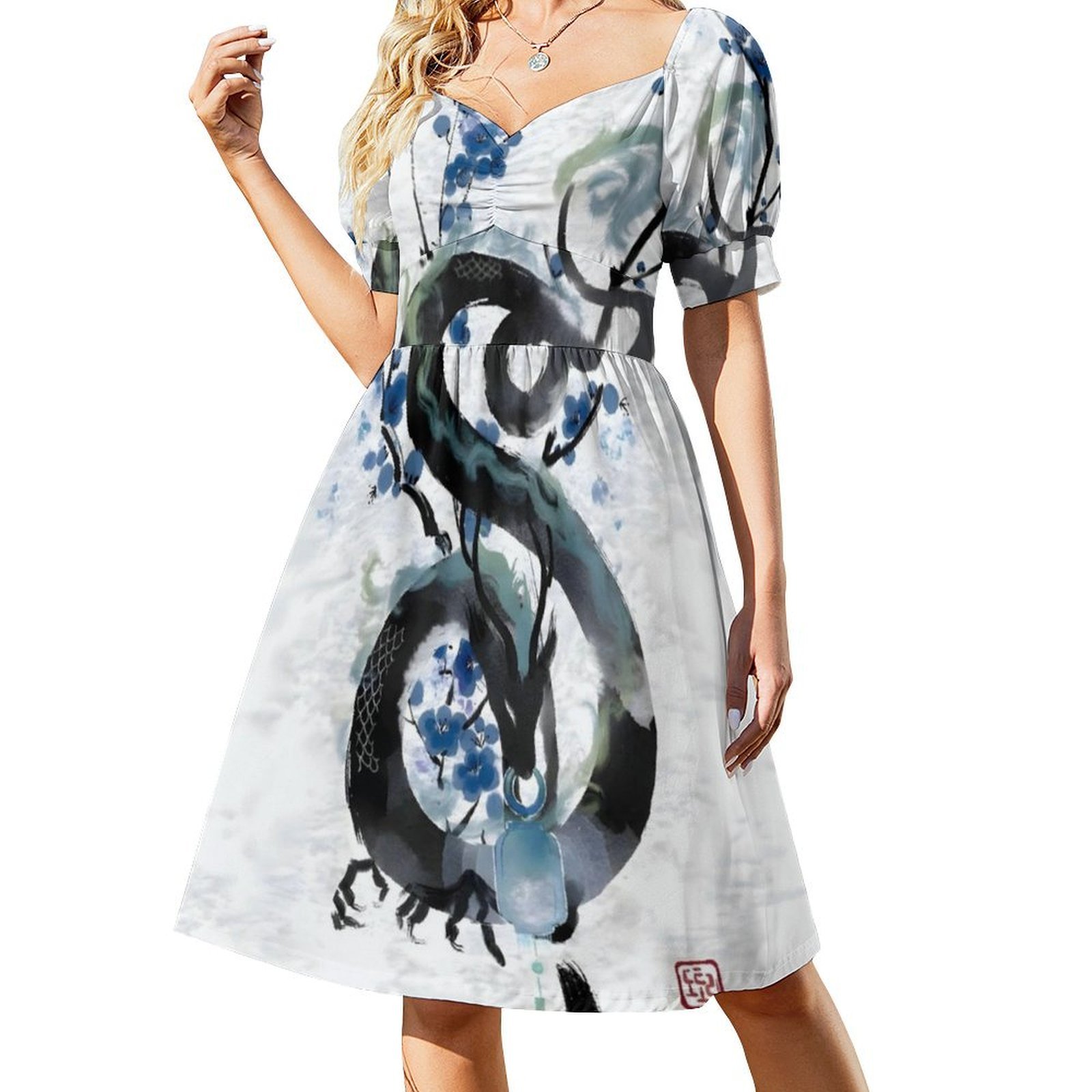 Japanese Blue Night Dragon Ink - огляд і ціна Japan Summer Clothing Women