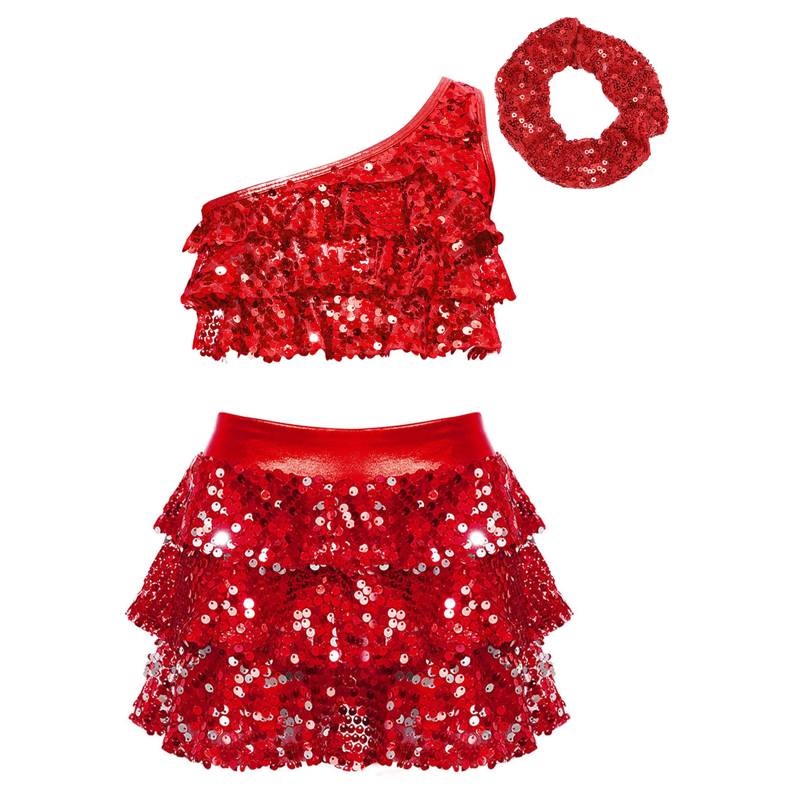 Kids Girls Shiny Sequins Latin - огляд і ціна Summer Kids Clothing