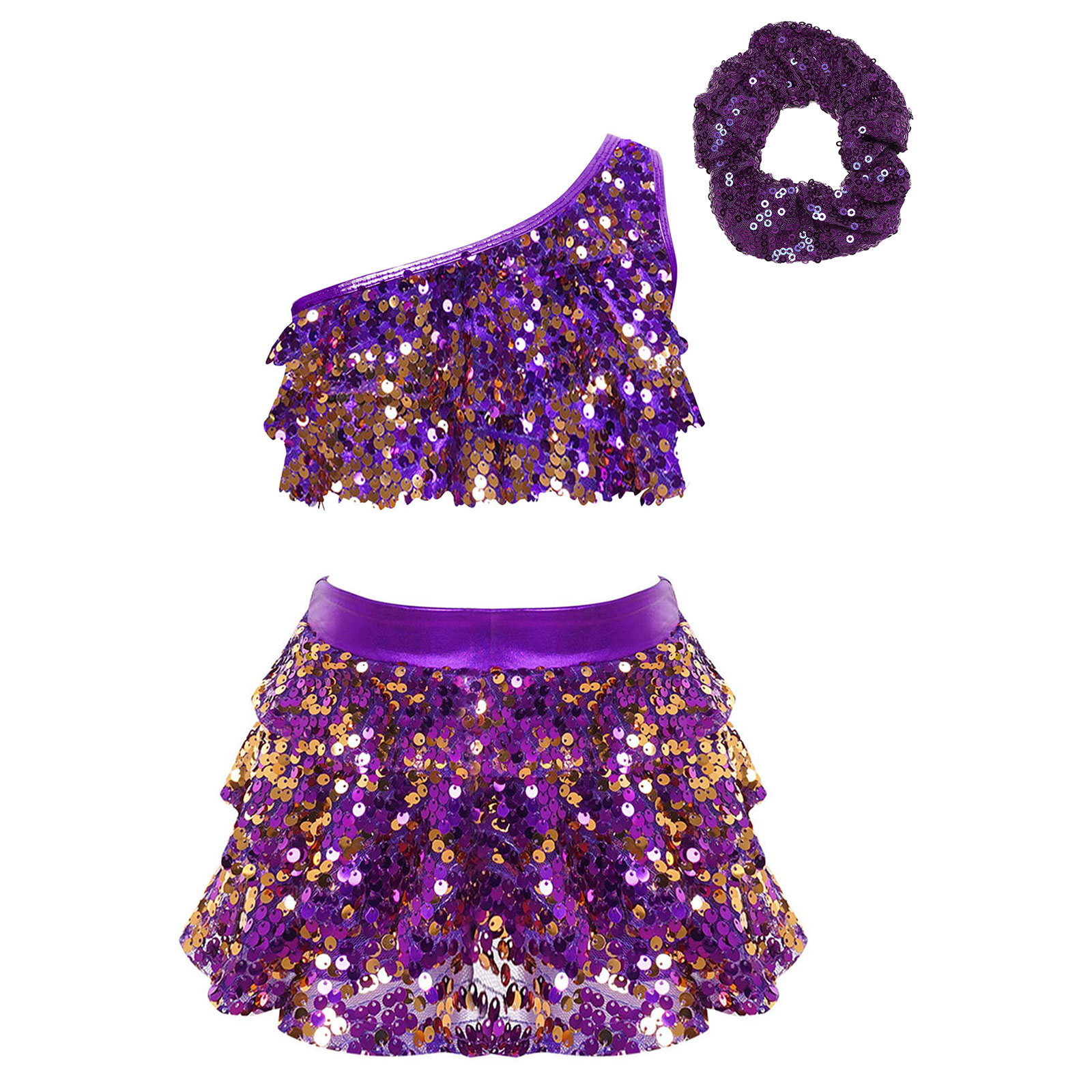 Kids Girls Shiny Sequins Latin - огляд і ціна Summer Kids Clothing